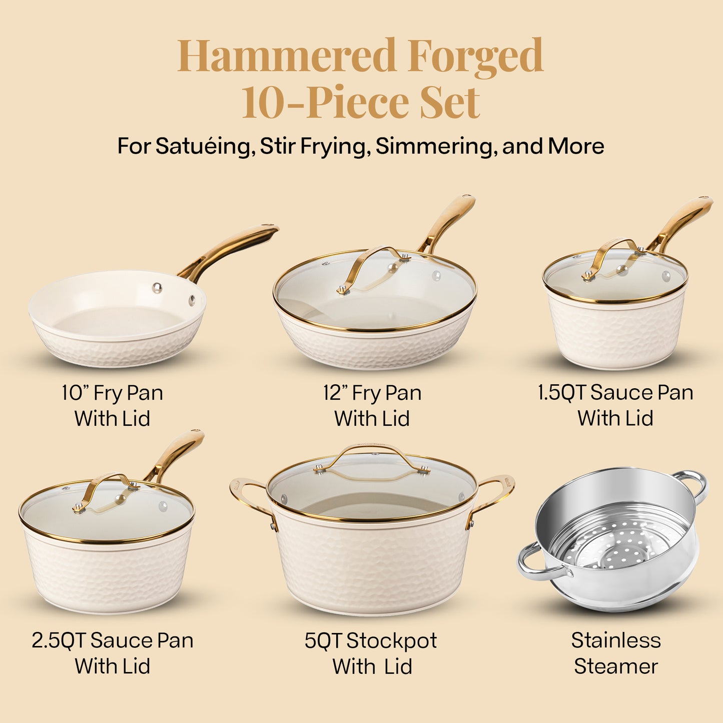 Hammered Ceramic Cookware Set