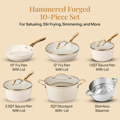 Hammered Ceramic Cookware Set