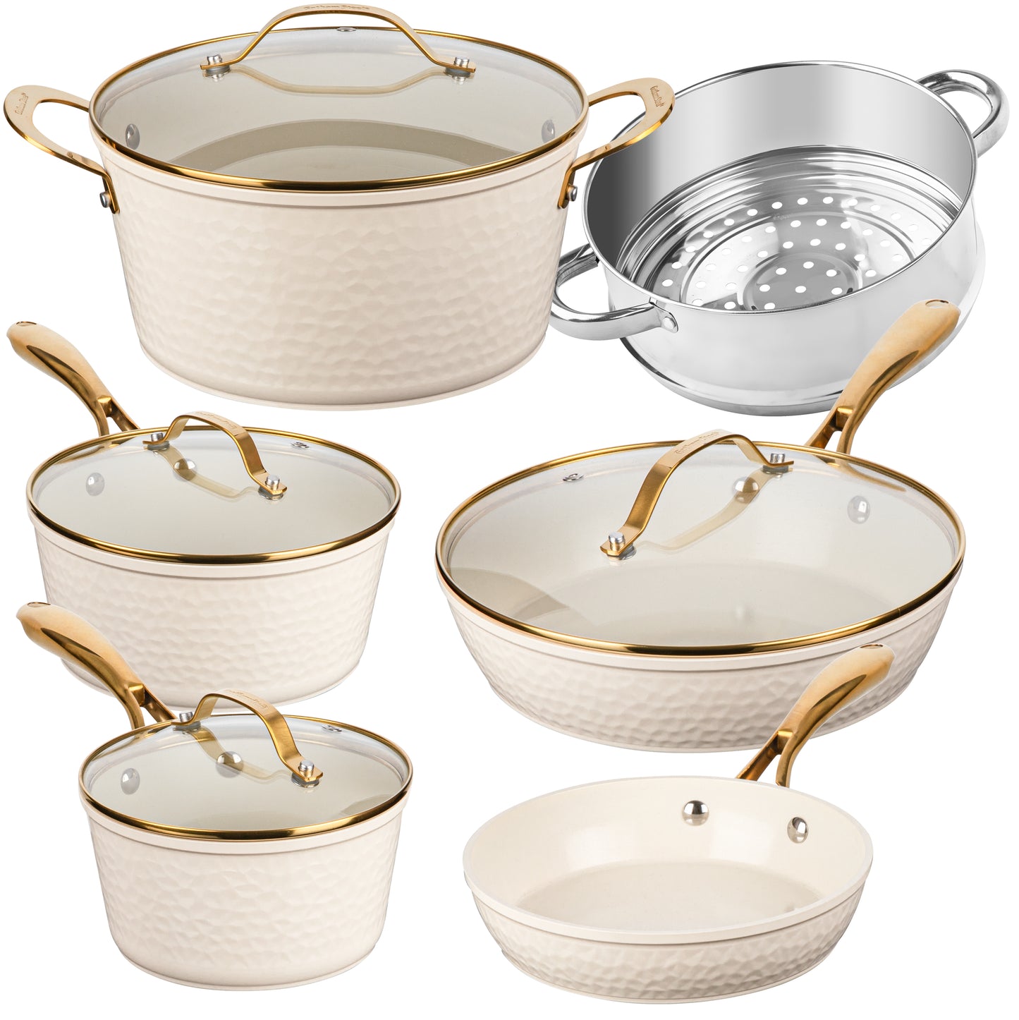 Hammered Ceramic Cookware Set