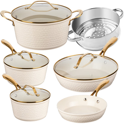 Hammered Ceramic Cookware Set