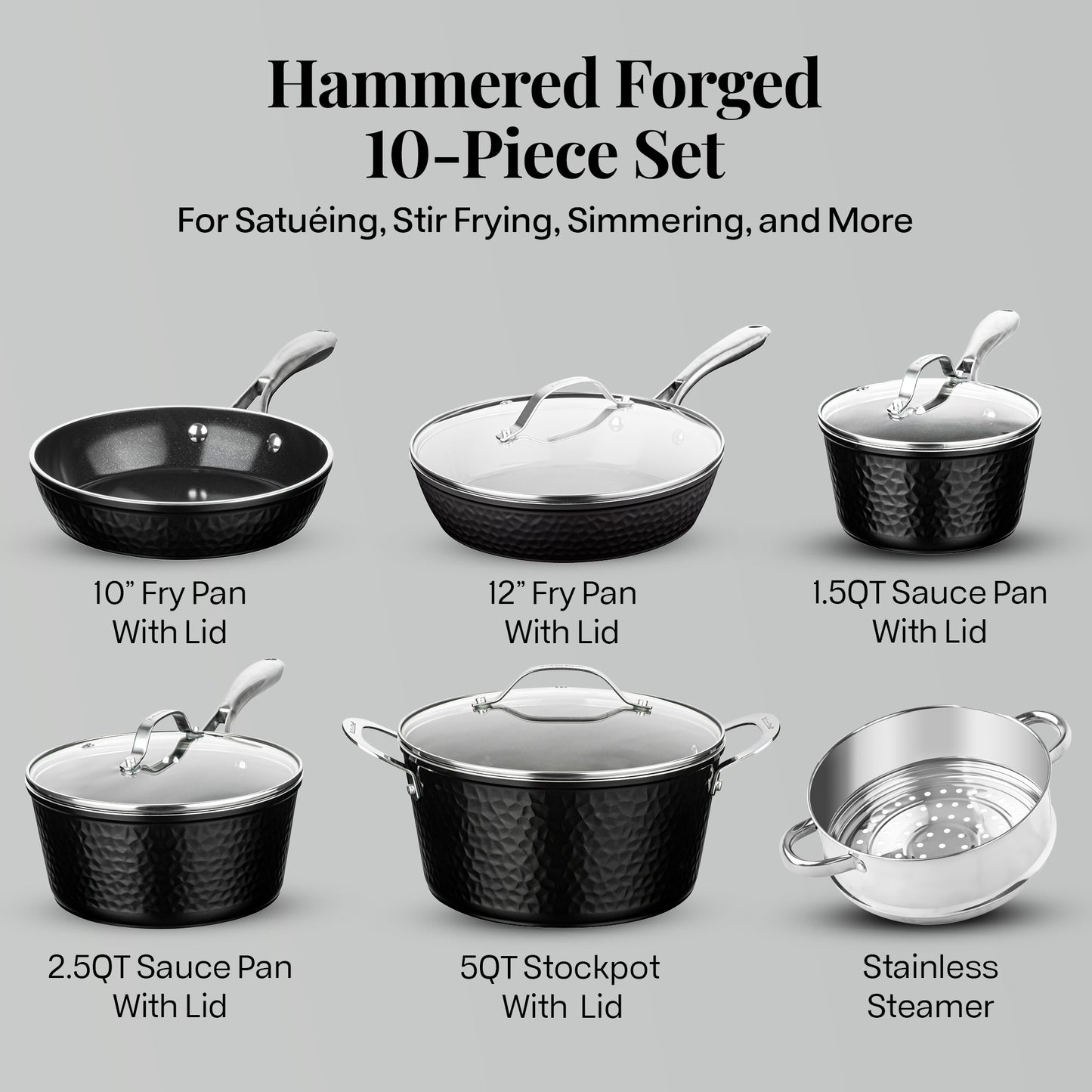 Hammered Ceramic Cookware Set