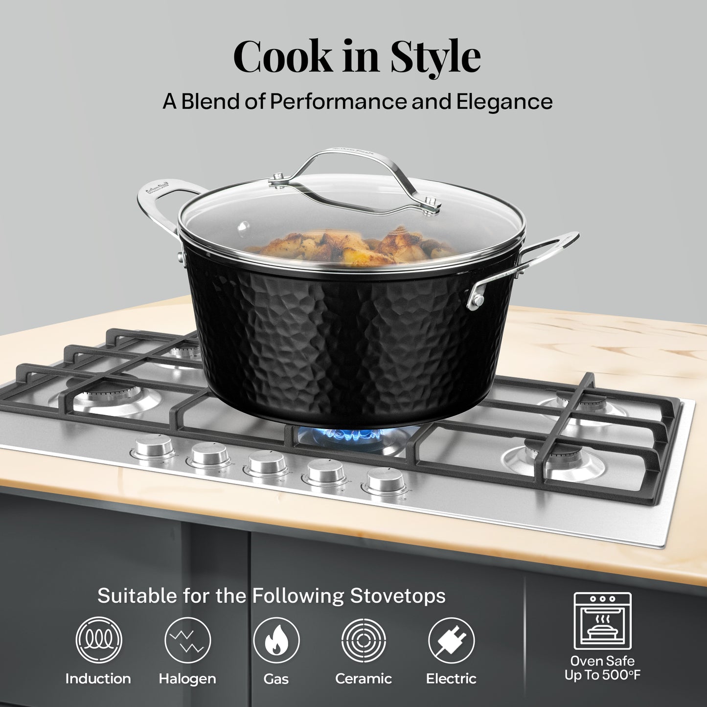 Hammered Ceramic Cookware Set