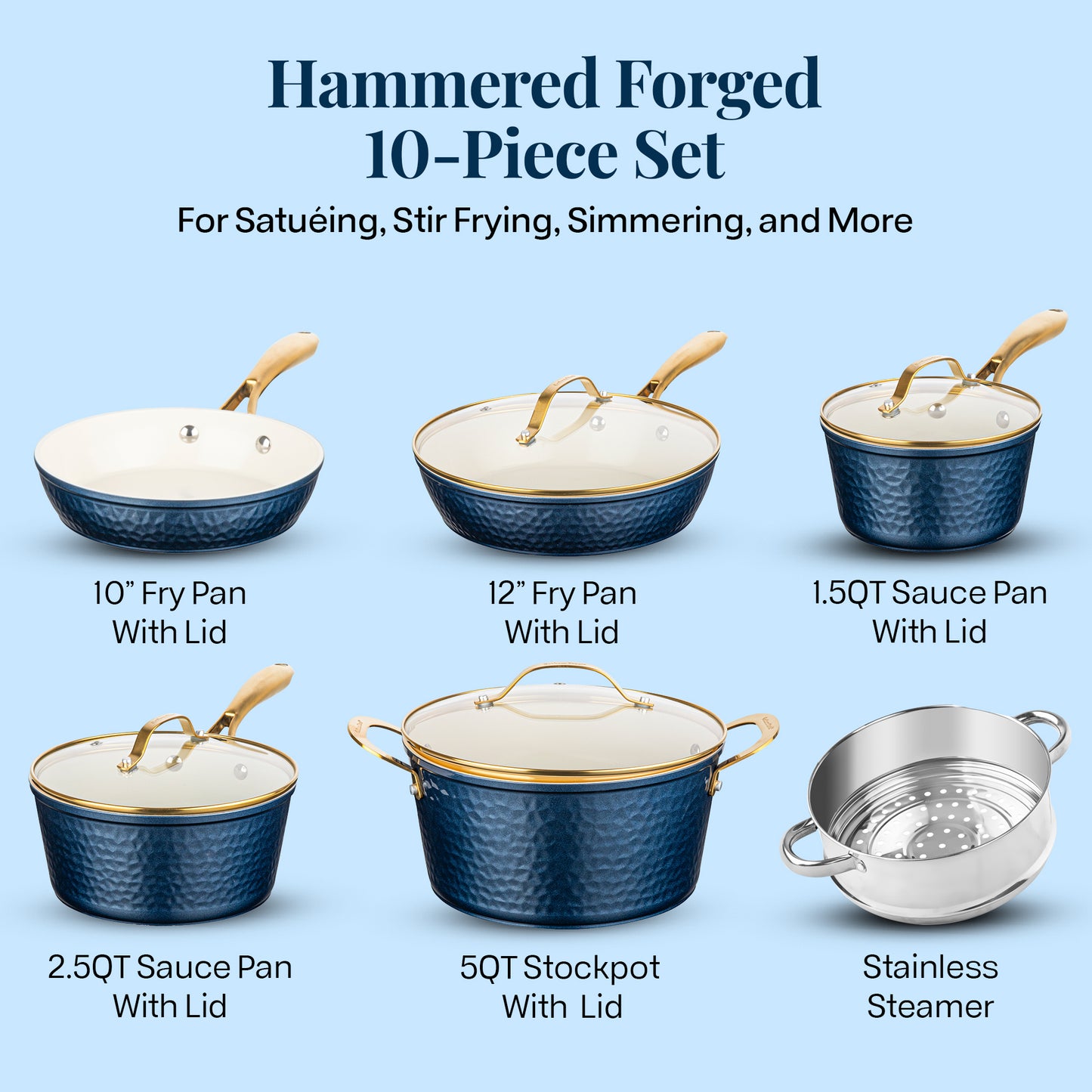 Hammered Ceramic Cookware Set