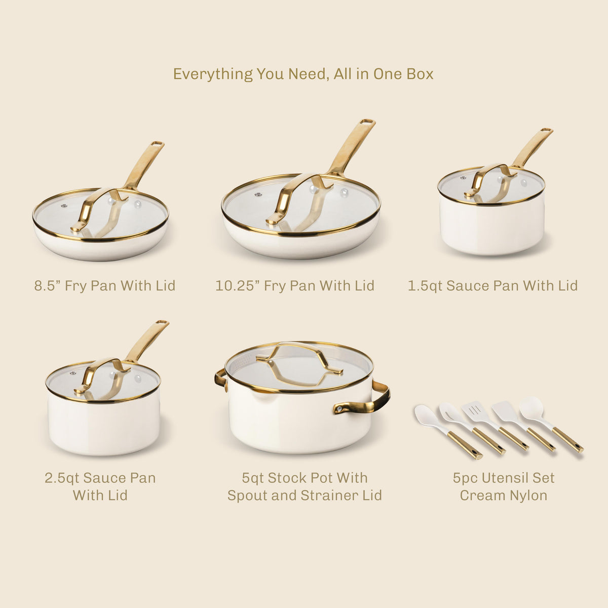 Modern Collection Cookware Bundle with Utensils