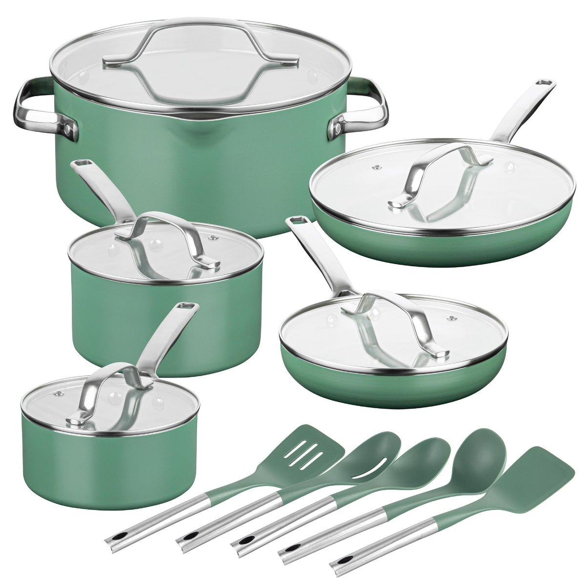 Modern Collection Cookware Bundle with Utensils