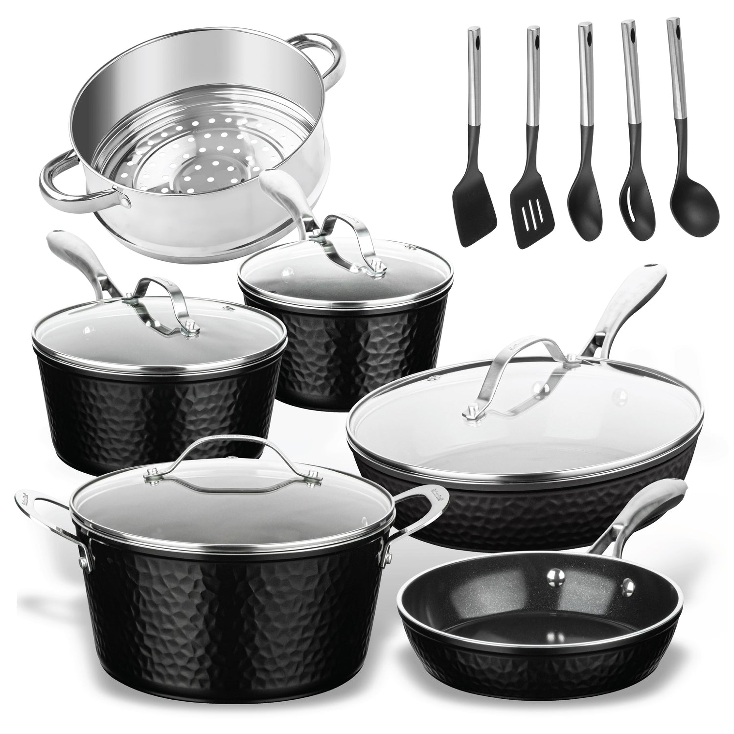 Hammered Black Cookware Bundle