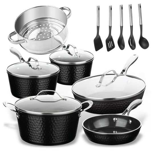 Hammered Black Cookware Bundle