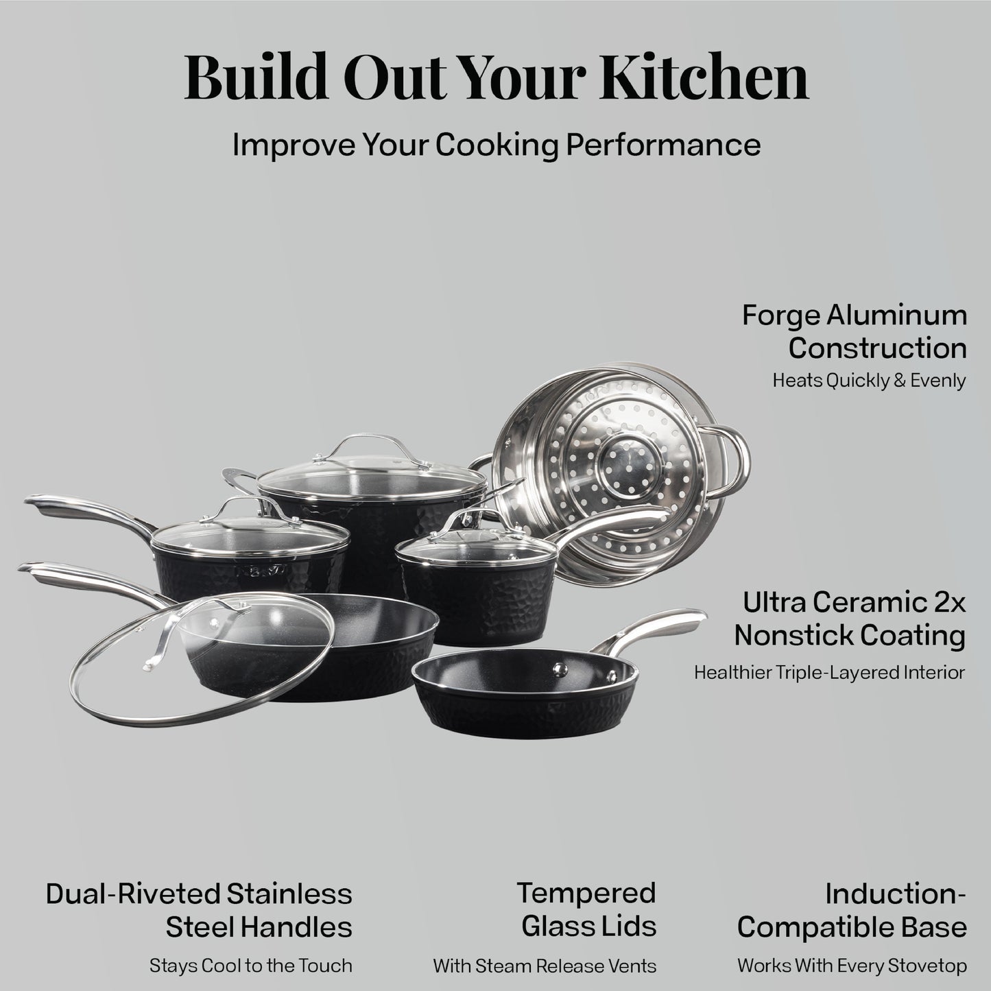 Hammered Black Cookware Bundle