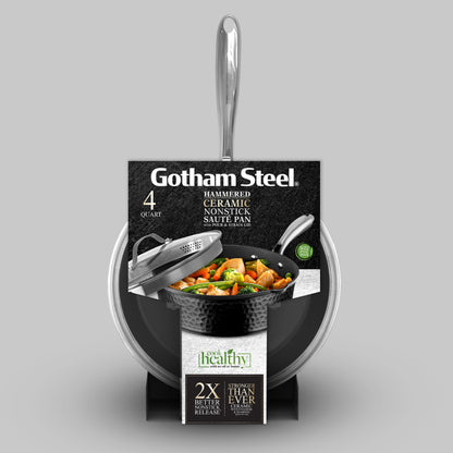 Hammered Black Sauté Pan & Lid