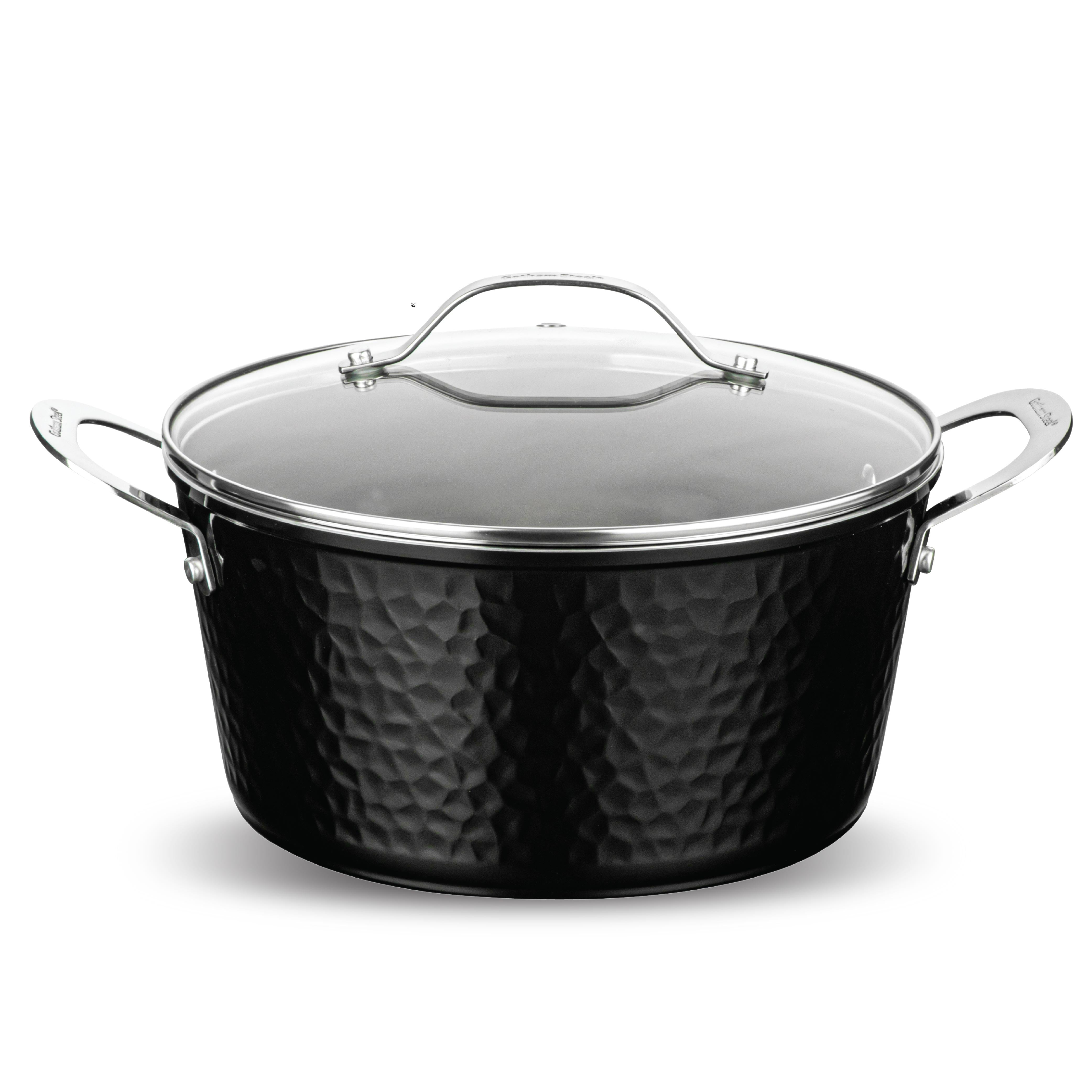 Hammered Black 5qt Stock Pot & Lid – Gotham Steel