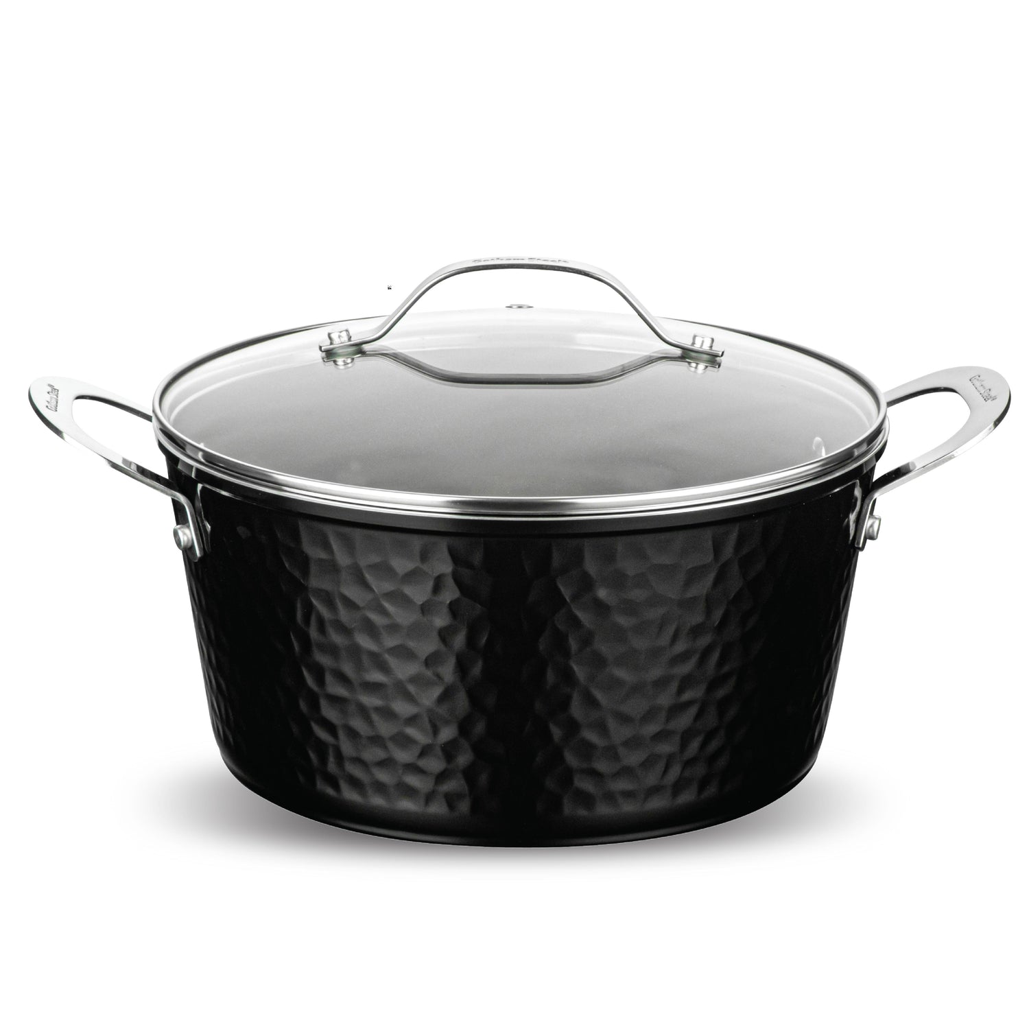 Hammered Black 5qt Stock Pot & Lid