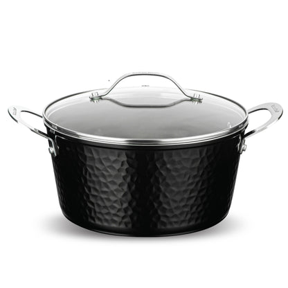 Hammered Black 5qt Stock Pot & Lid