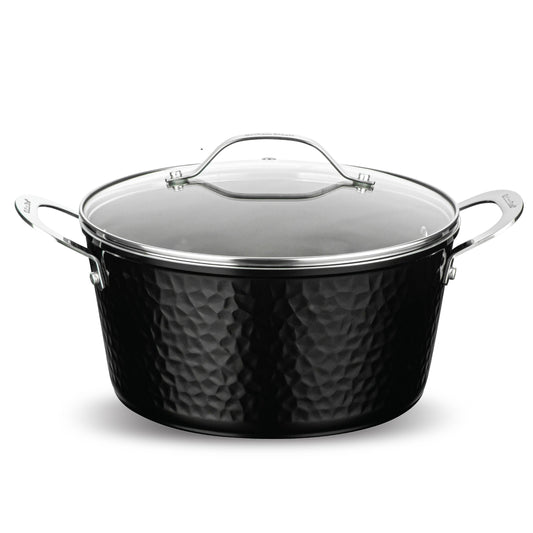 Hammered Black 5qt Stock Pot & Lid