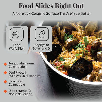 Hammered Black 5qt Stock Pot & Lid