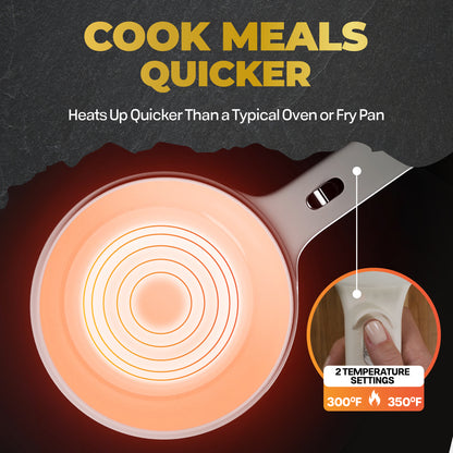 Ceramax Electric Cooker Nonstick Ceramic Skillet Pan Hot Pot Mini Cooker with Lid Steamer