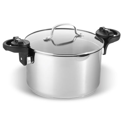 Stainless Steel Pasta Pot with Strainer Lid