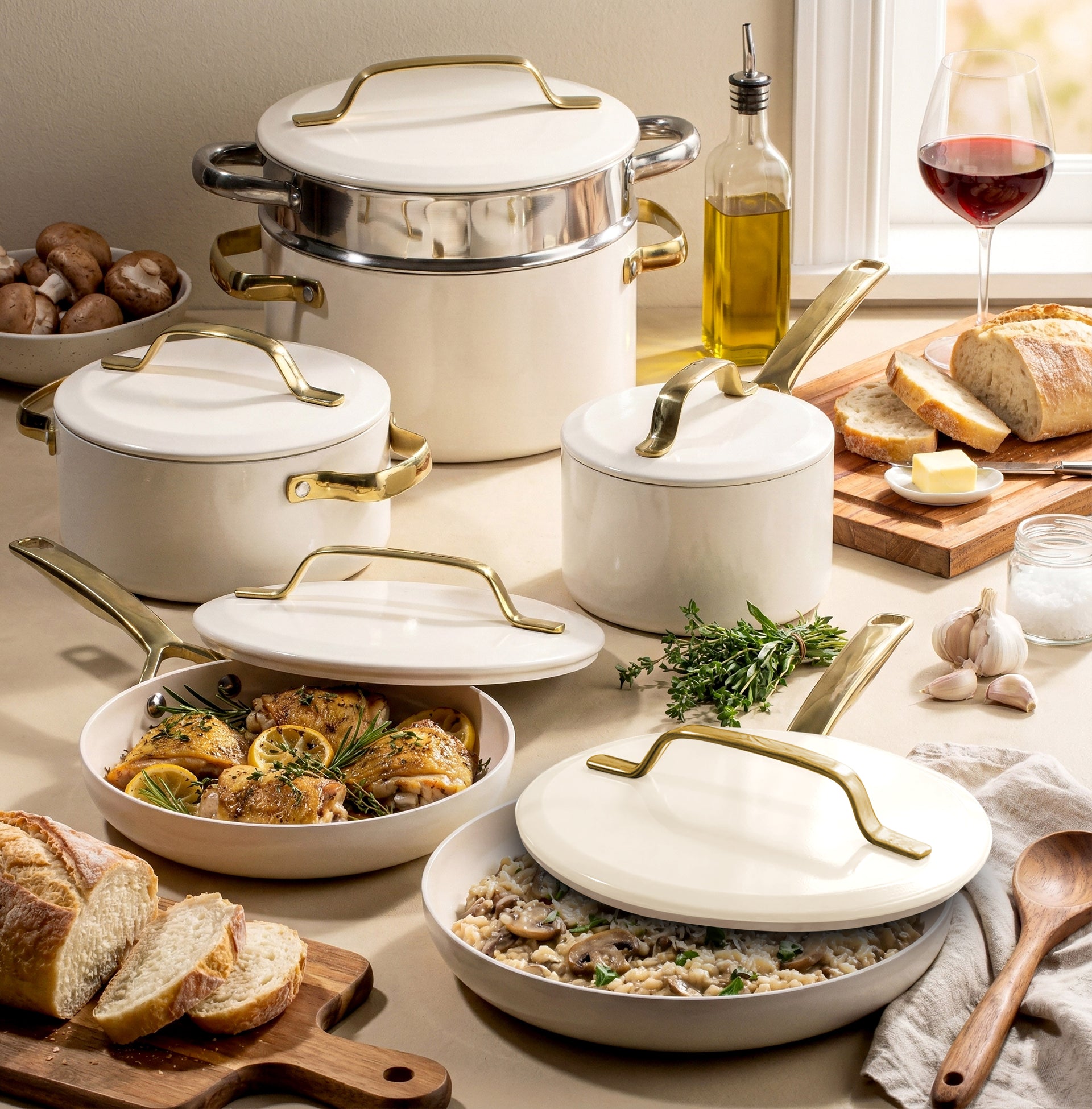 Modern Collection Cookware Set - Green