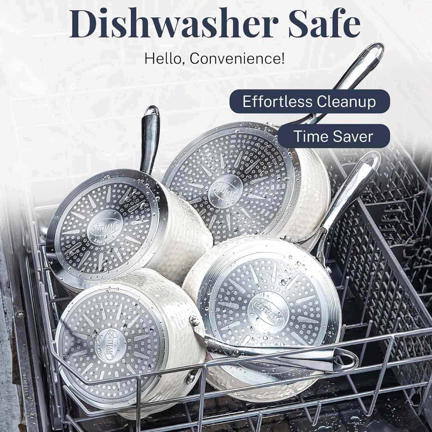 Hammered Cream Cookware Set with Utensils