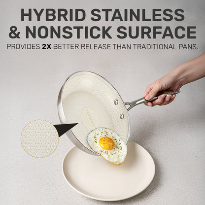 Ceramax 3 Piece Tri-Ply Stainless Steel Ceramic Etched Frying Pan Set