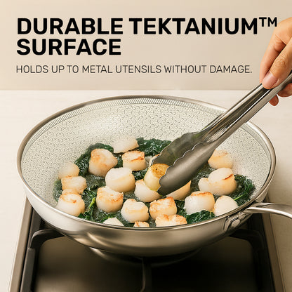 Ceramax 3 Piece Tri-Ply Stainless Steel Ceramic Etched Frying Pan Set