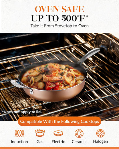 Cast Textured Sauté Pan with Lid