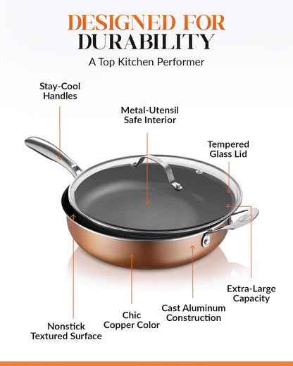 Cast Textured Sauté Pan with Lid