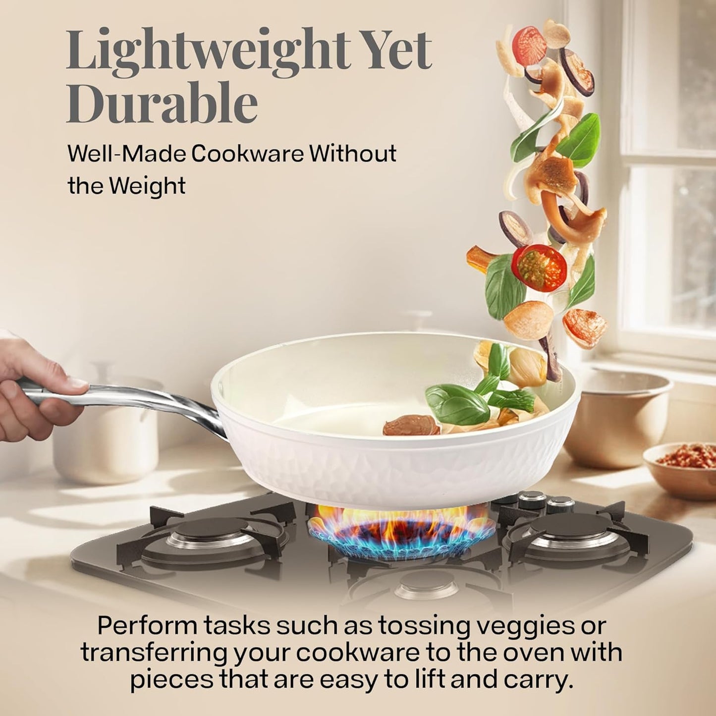 Hammered Cream Cookware Bundle