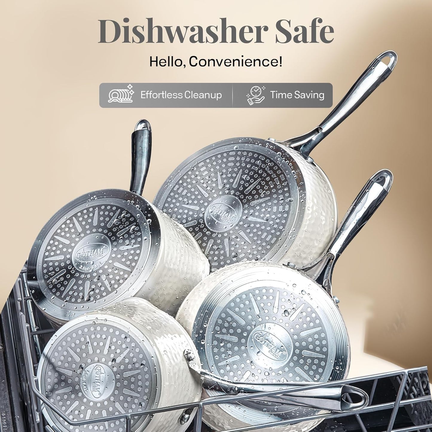 Hammered Cream Cookware Bundle