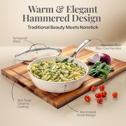 Hammered Cream Cookware Bundle