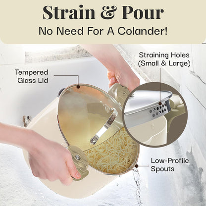 Natural Collection 5 Qt. Pasta Pot in Cream