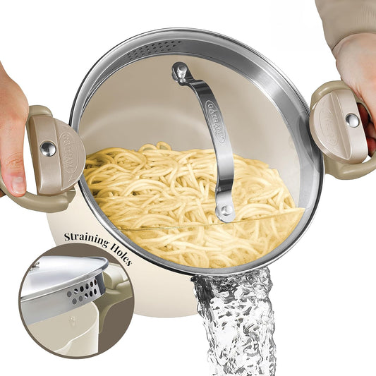 Natural Collection 5 Qt. Pasta Pot in Cream