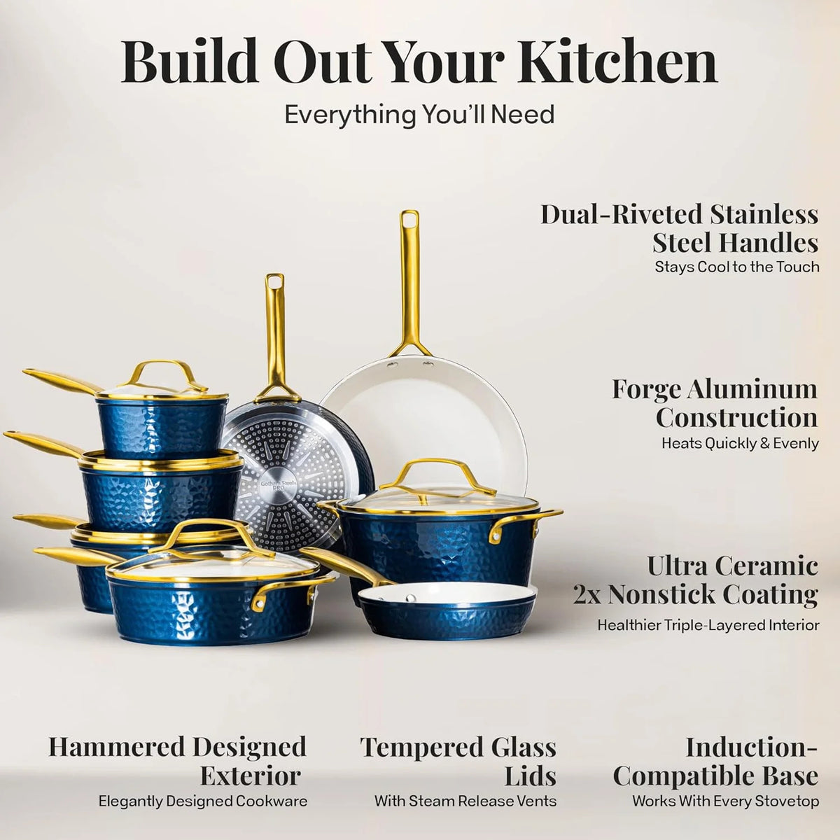 Pro Hammered Natural Collection Kitchen in a Box – Gotham Steel