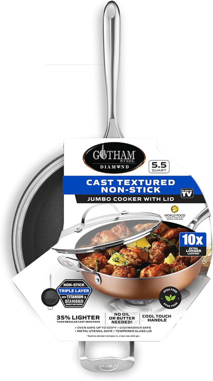 Cast Textured Sauté Pan with Lid