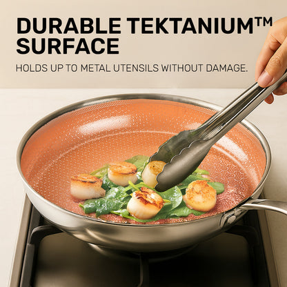 Ceramax 3 Piece Tri-Ply Stainless Steel Ceramic Etched Frying Pan Set