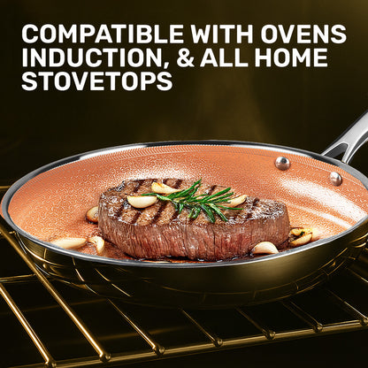 Ceramax 3 Piece Tri-Ply Stainless Steel Ceramic Etched Frying Pan Set