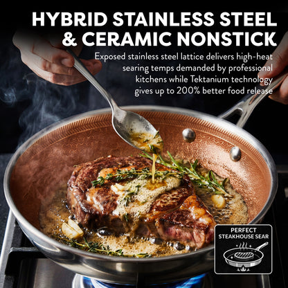 Ceramax Hybrid 12 Piece Tri-Ply Stainless Steel Ceramic Etched Cookware Set