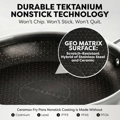 Ceramax Hybrid 12 Piece Tri-Ply Stainless Steel Ceramic Etched Cookware Set