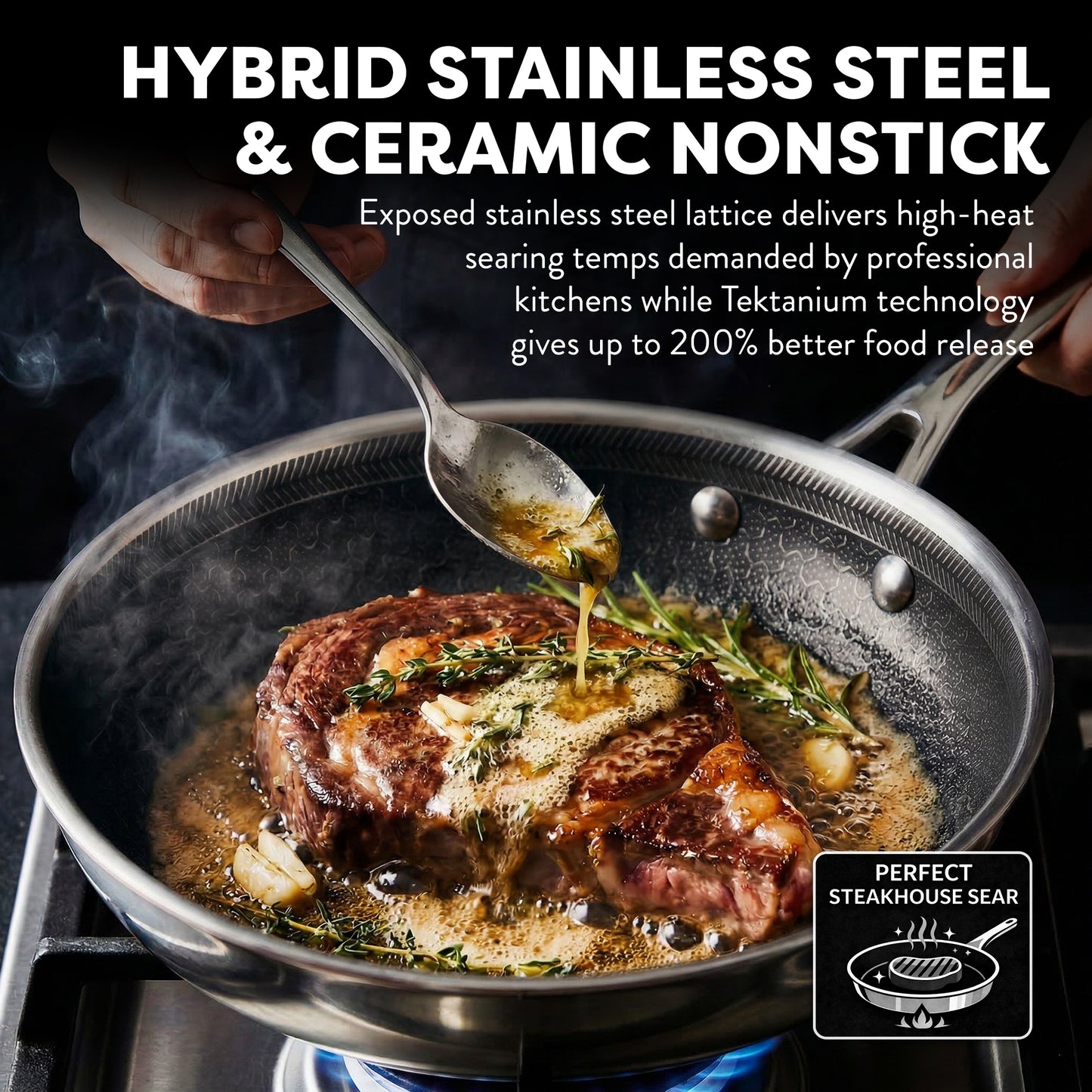 Ceramax Hybrid 12 Piece Tri-Ply Stainless Steel Ceramic Etched Cookware Set