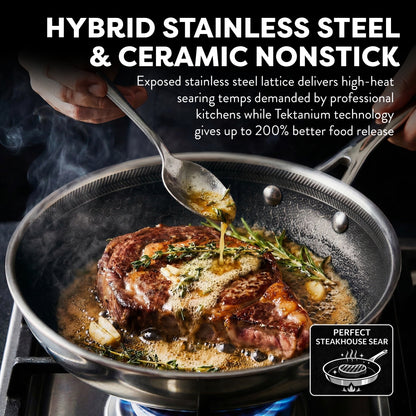 Ceramax Hybrid 12 Piece Tri-Ply Stainless Steel Ceramic Etched Cookware Set