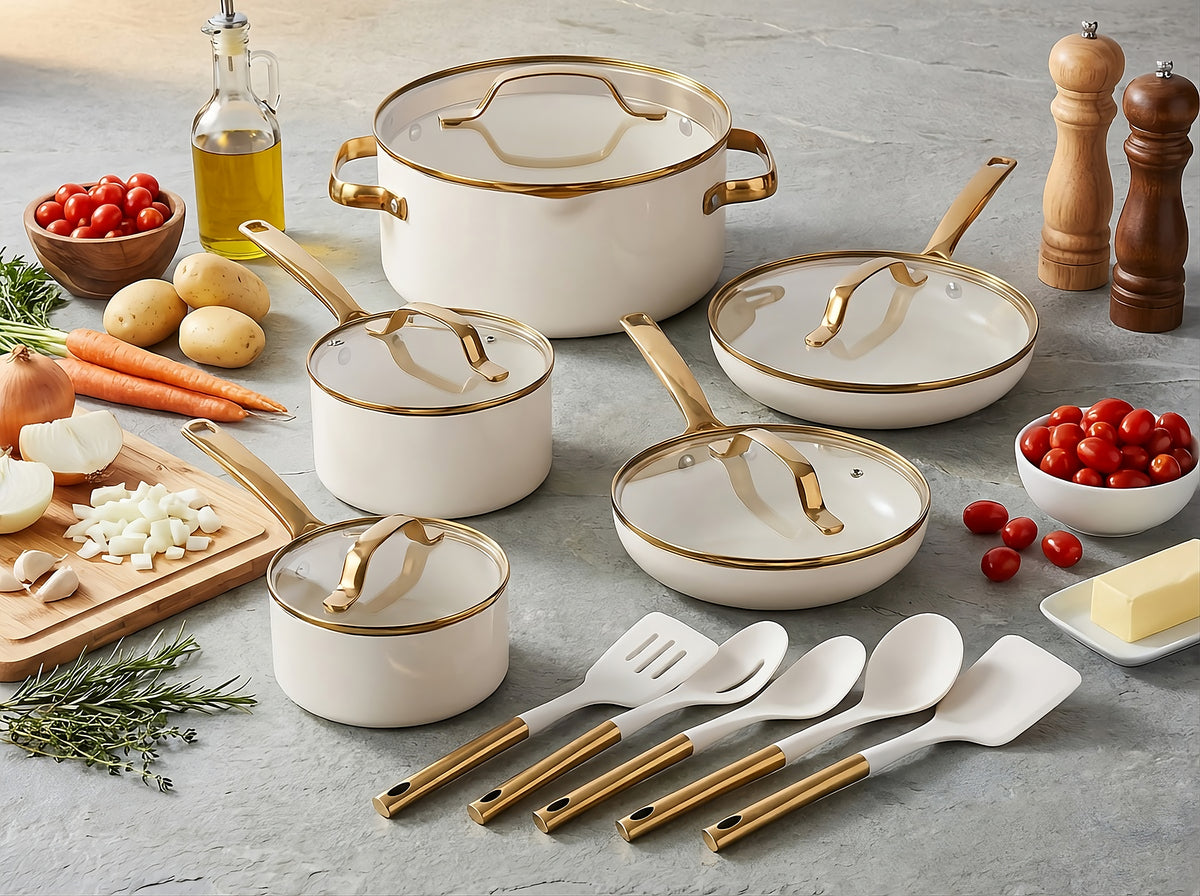 Modern Collection Cookware Bundle with Utensils