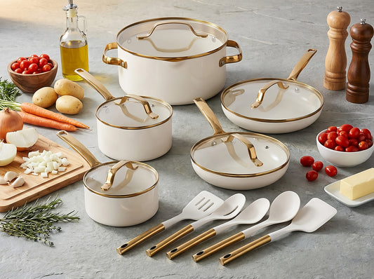 Modern Collection Cookware Bundle with Utensils