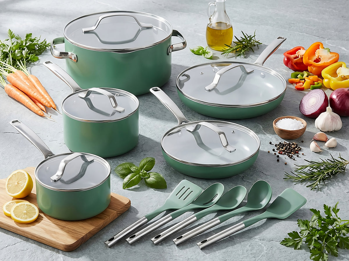 Modern Collection Cookware Bundle with Utensils
