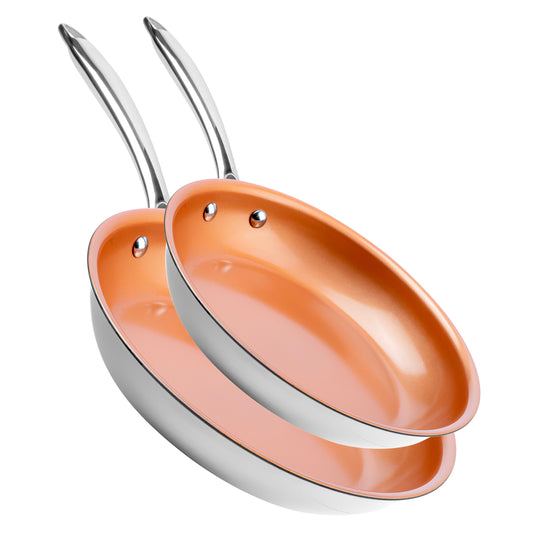 Stainless Steel & Ceramic Nonstick Fry Pan Set