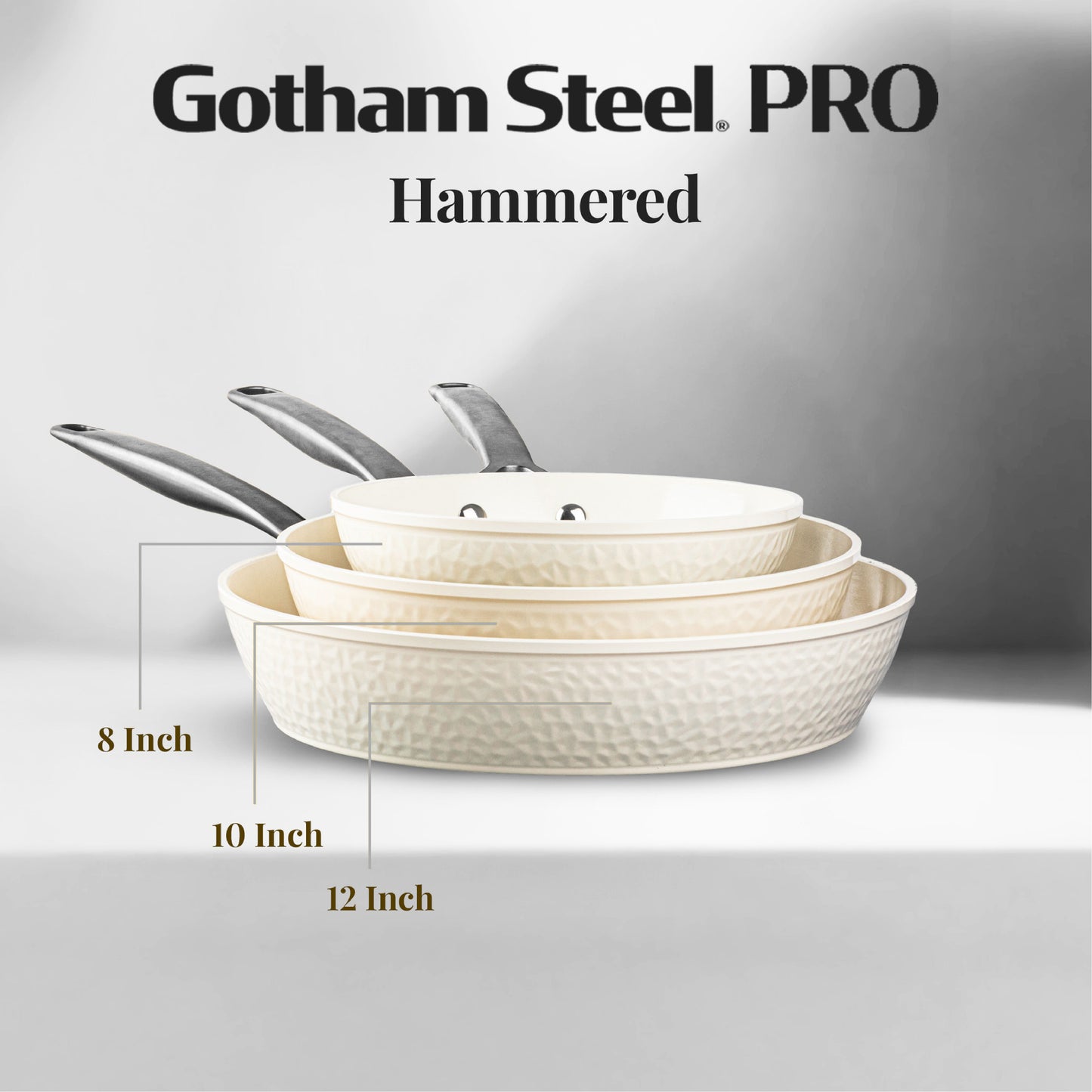 Hammered Natural Collection Fry Pan Set