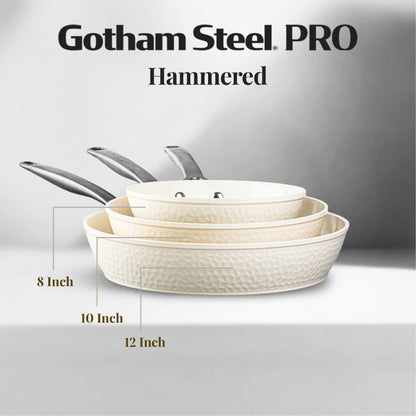 Hammered Natural Collection Fry Pan Set