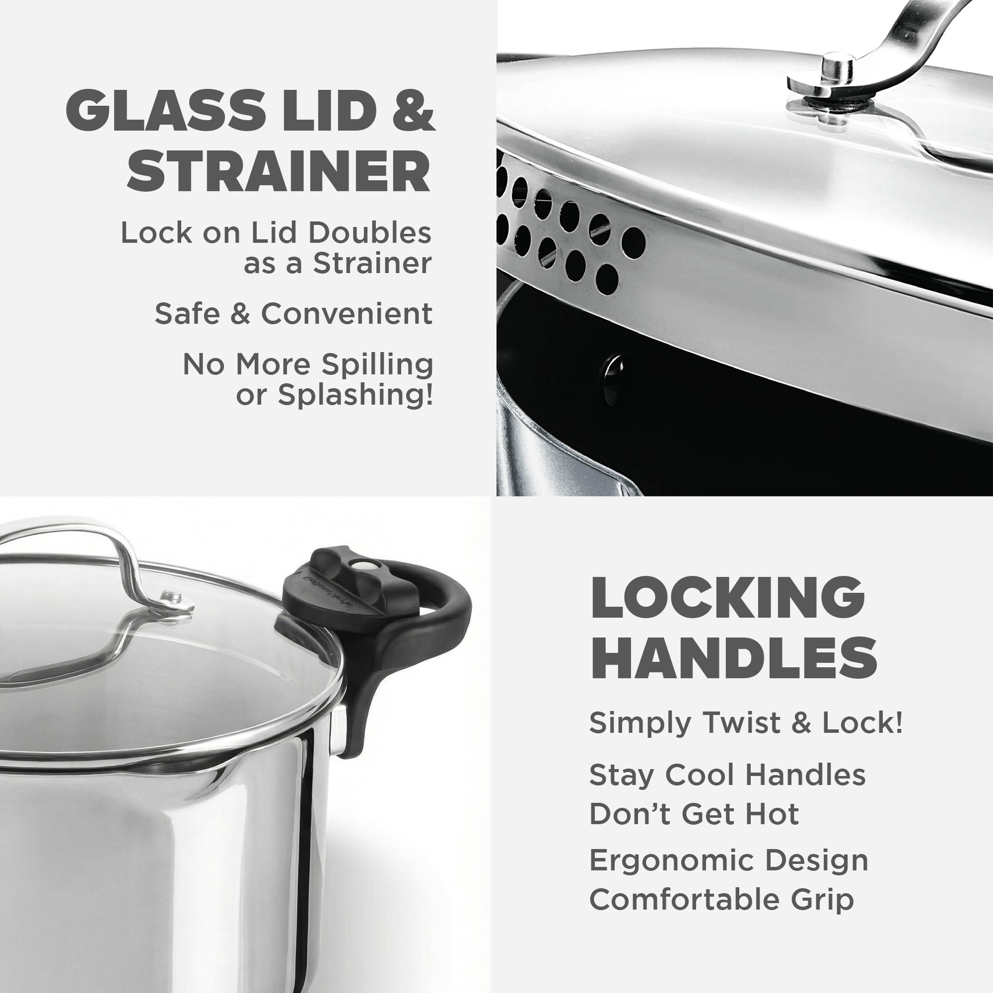 Pasta Pot with Strainer Lid – Gotham Steel