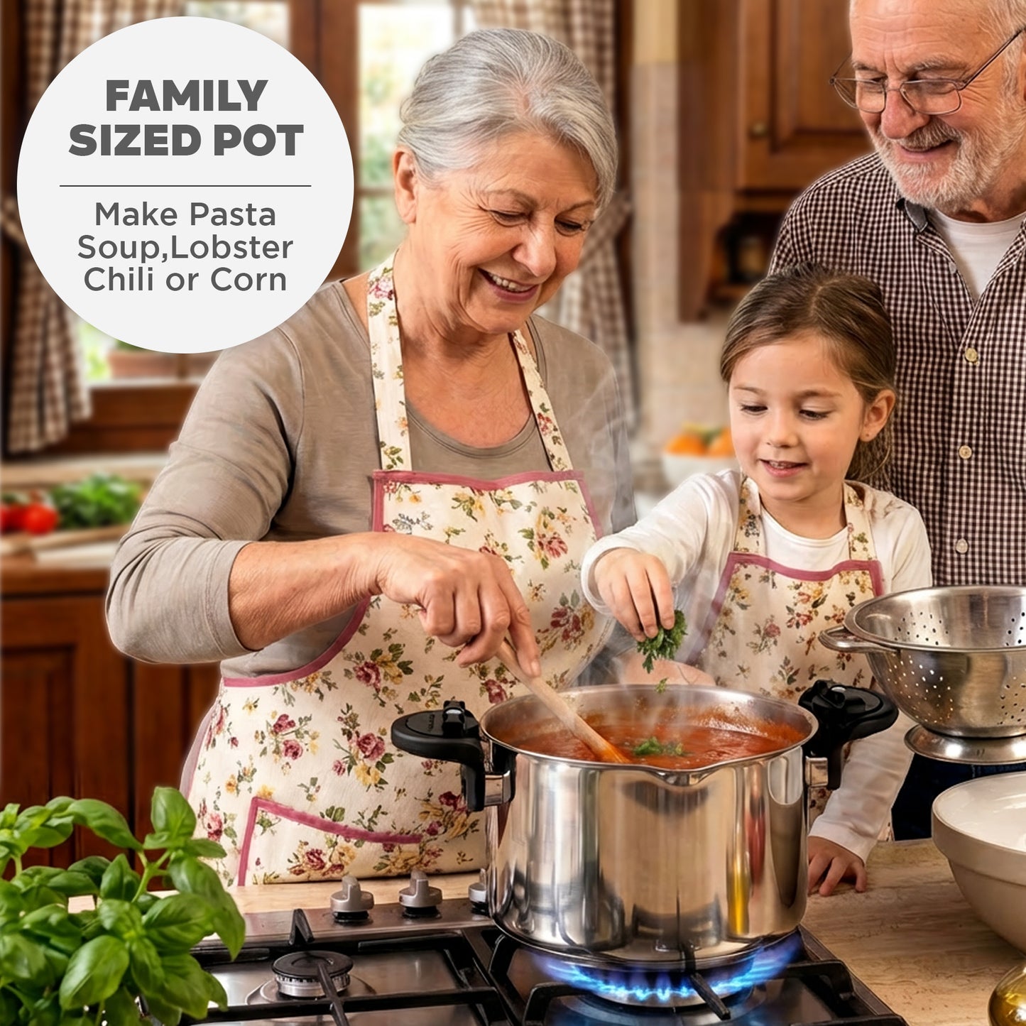 Gotham Steel Stainless Steel Pasta Pot with Strainer Lid & Twist Lock Handles – Multipurpose Stock Pot with Built-in Strainer for Spaghetti & Vegetables – Metal Utensil Safe, Dishwasher Safe, PFAS/PFOA Free