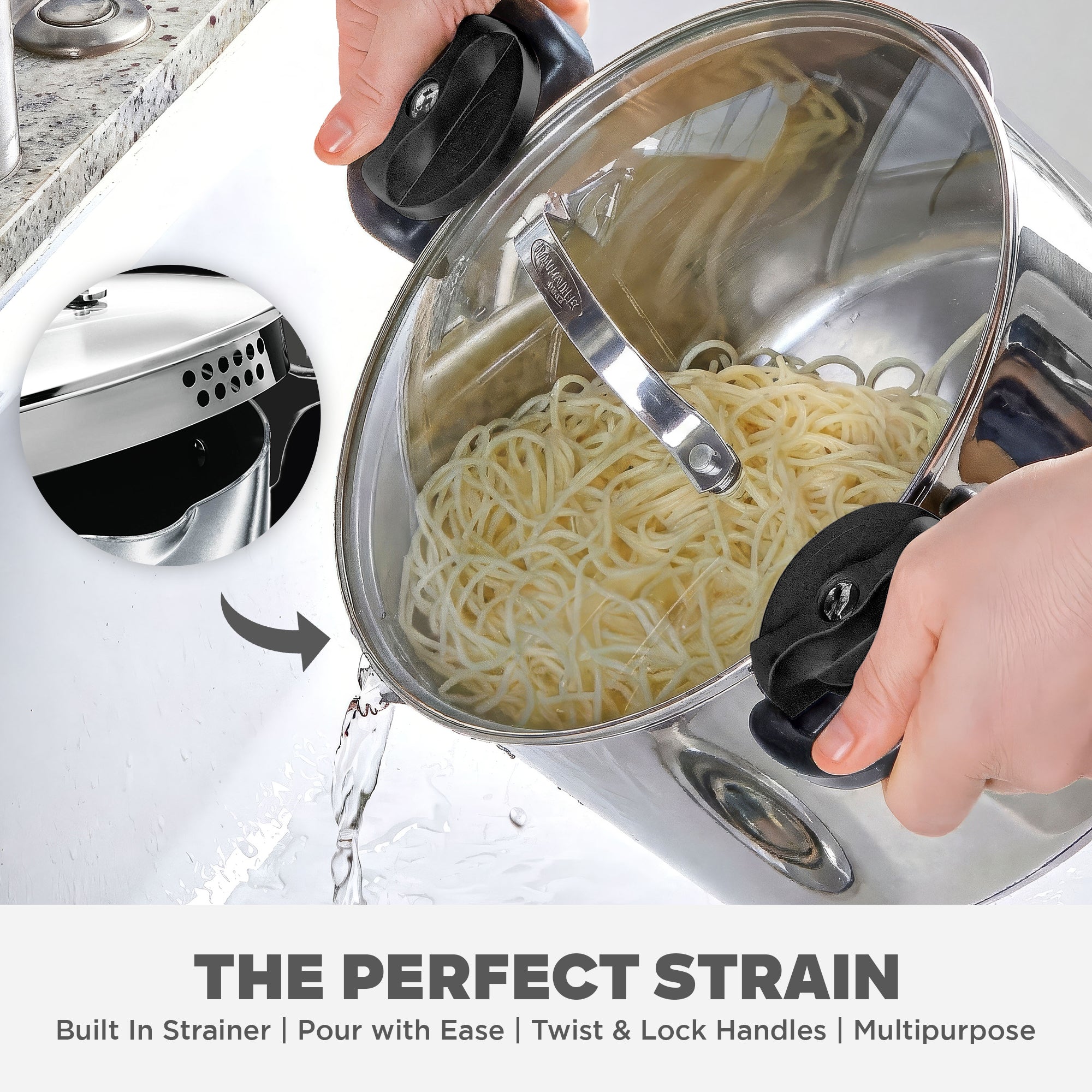 Pasta Pot with Strainer Lid – Gotham Steel