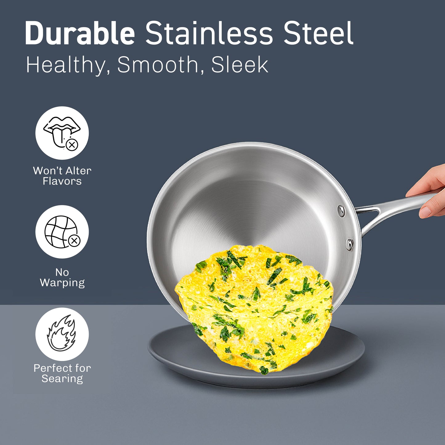 10 Piece Tri-Ply Stainless Steel Cookware Set