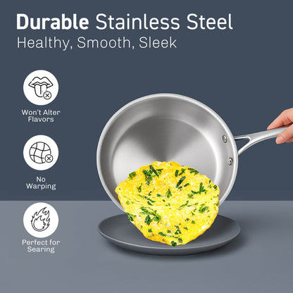 10 Piece Tri-Ply Stainless Steel Cookware Set